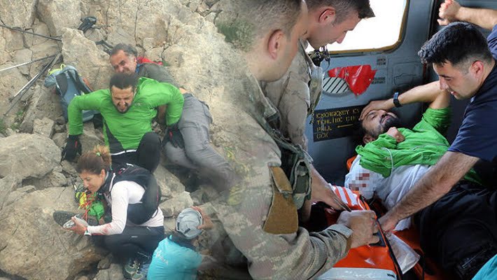 Ayı uçurumdan itti!