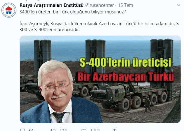 S-400’leri üreten Azerbaycan Türk’ü İgor Aşurbeyli