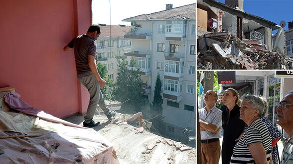 Duvarsız yaşadıkları yan bina yıkılınca ortaya çıktı