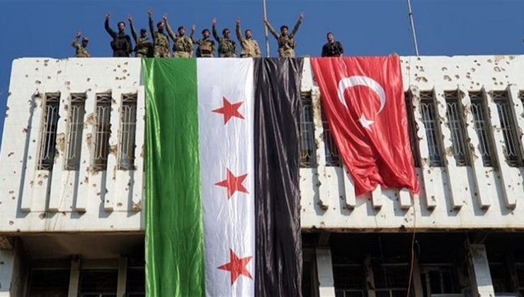 PYD’den tamamen temizlenen Resulayn’da Milli Suriye Ordusu ve Türk bayrağı çekildi