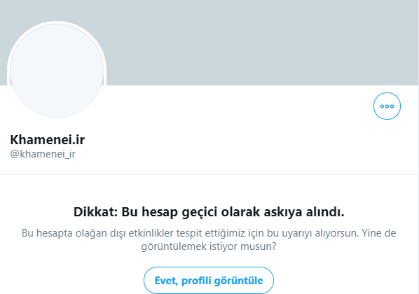 Twitter Hamaney’in hesabını kapattı
