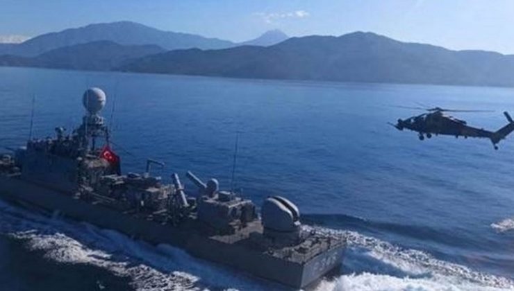 Doğu Akdeniz’de dikkat çeken görüntü! ATAK helikopteri de katıldı