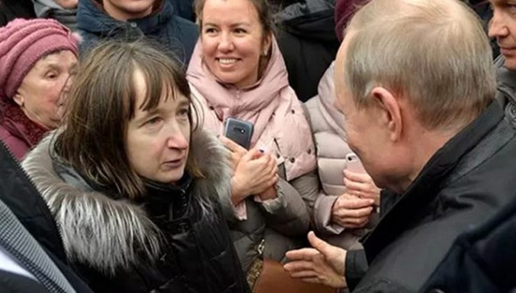 Rus kadından Putin’i utandıran soru! Kızardı ve cevap veremedi