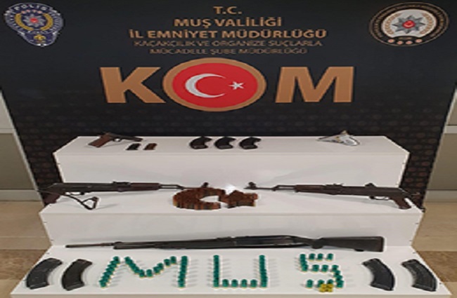 Muş’ta silah ve mühimmat ele geçirildi