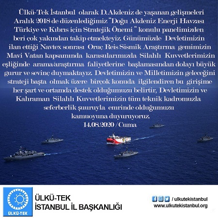 Ülkü-Tek: Devletimizin ve TSK’nin emrindeyiz