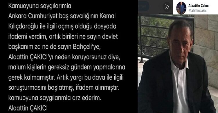 Alaattin Çakıcı, Kılıçdaroğlu’na sözlerinden savcılığa İfade verdi