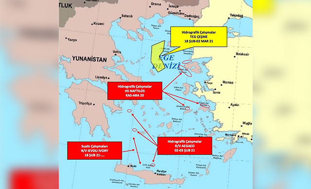 Yunanistan’ın Ege’de gerginliği tırmandıran faaliyetleri devam ediyor