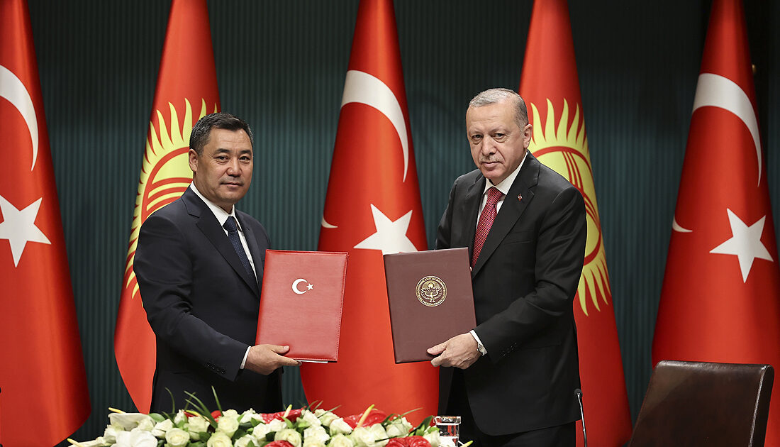Cumhurbaşkanı Recep Tayyip Erdoğan ve Kırgızistan Cumhurbaşkanı Sadır Caparov’dan basın açıklaması