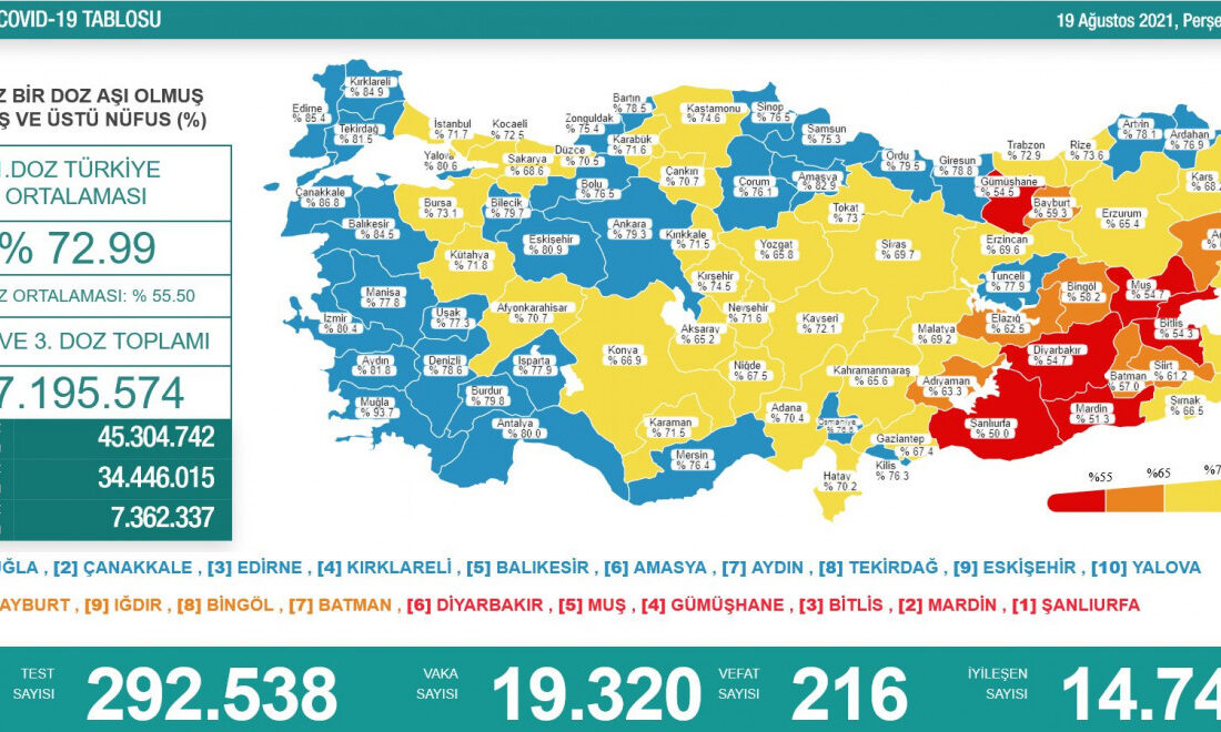 Günlük koronavirüs tablosu açıklandı