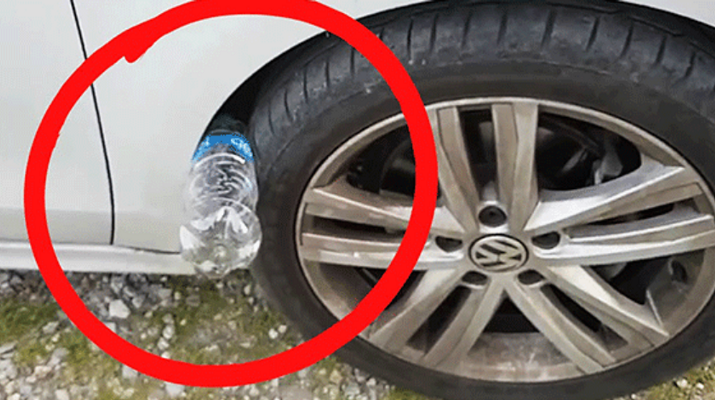 Arabanızın lastiğine sıkıştırılmış pet şişe görürseniz Polisi arayın…