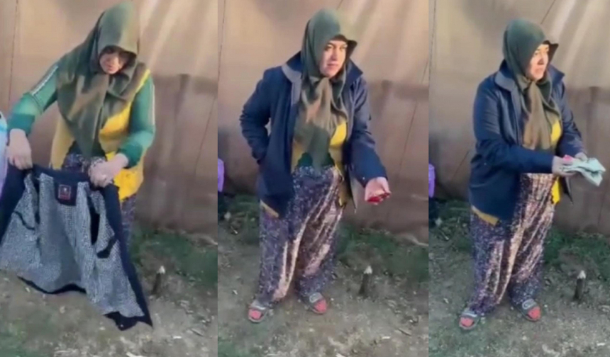 Yardım için gönderilen montun her bir cebinden çıkanlar depremzede kadını böyle duygulandırdı