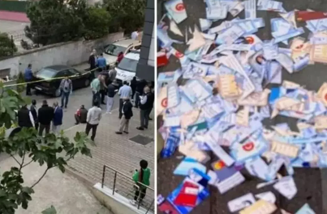 Pendik’te bir okulun önündeki çöpte çok sayıda kesilmiş kimlik bulundu