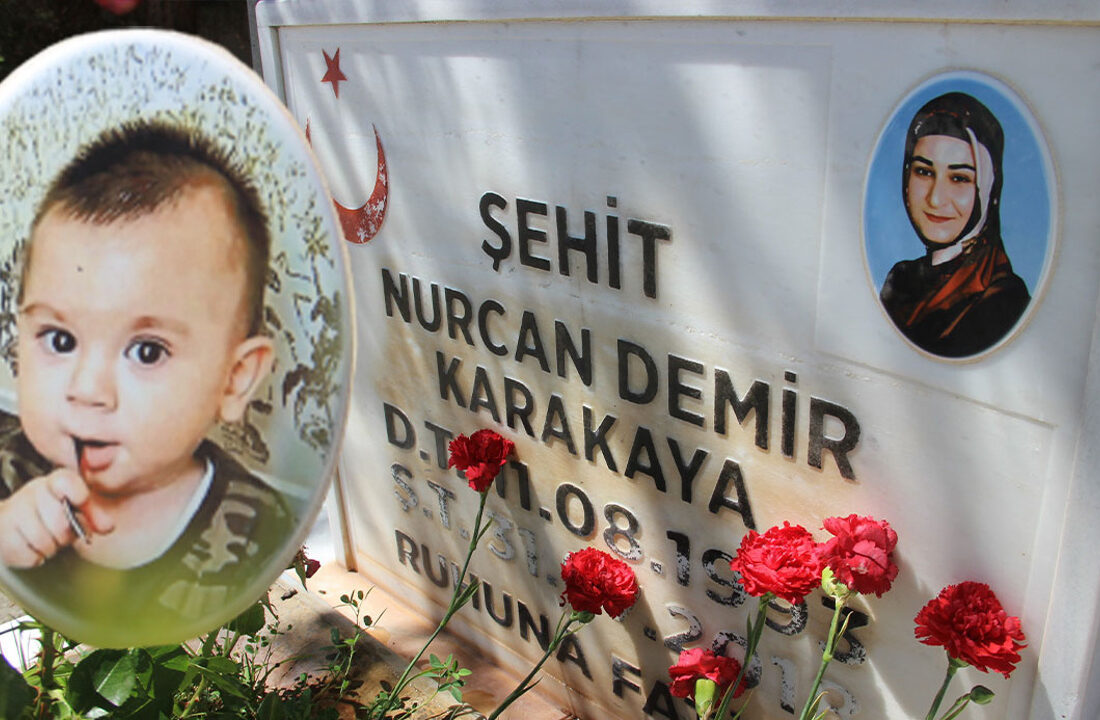 Şehit bebek Bedirhan ve annesi mezarı başında anıldı