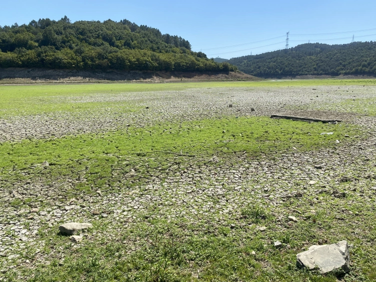 Alibeyköy Barajı’nı besleyen gölet kurudu