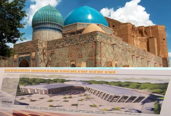 Horasan Erenleri Külliyesinde Dikkat çeken 4 temsili Şeriat, Tarikat, Hakikat, Marifet Kapsı