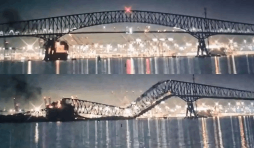 ABD’de kargo gemisinin çarptığı köprü yıkıldı