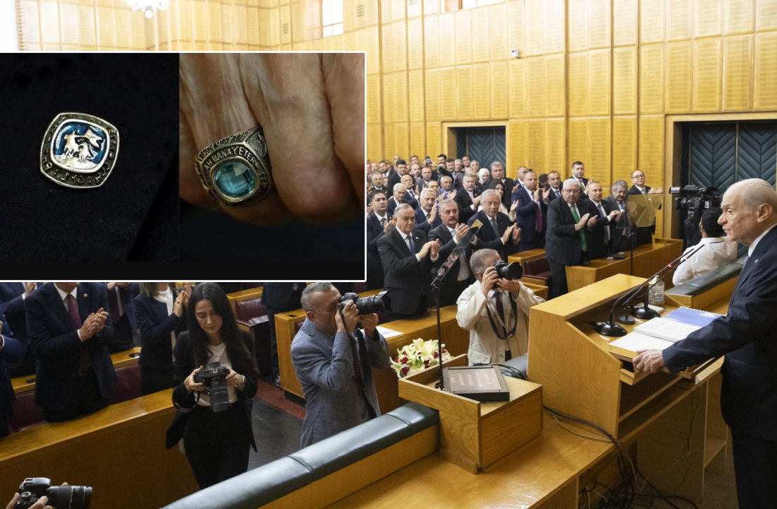 MHP Lideri Bahçeli’nin yüzüğü ve rozeti dikkat çekti