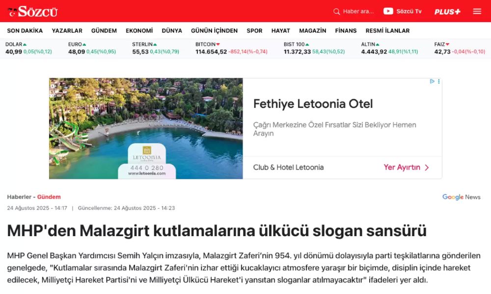 SÖZCÜ’den MHP’ye iftira gibi fitne haber!