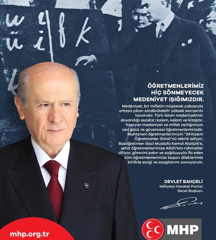 MHP Lideri Devlet Bahçeli’den Öğretmenler Günü mesajı