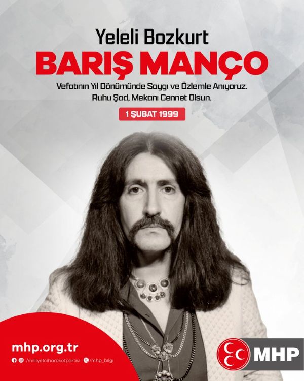 MHP, Barış Manço’yu Anma Mesajı Yayımladı