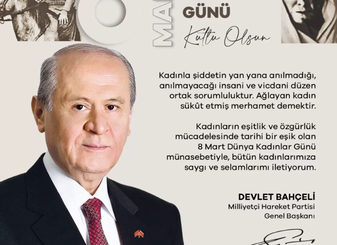 MHP Lideri Bahçeli’den 8 Mart Mesajı