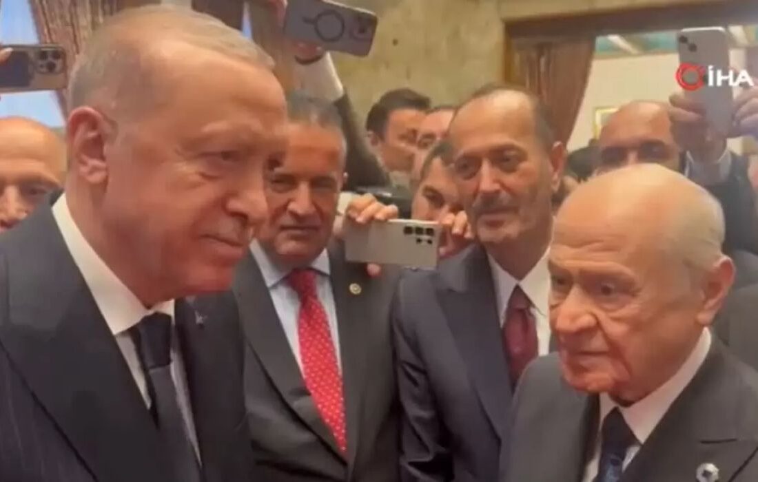 MHP Lideri Devlet Bahçeli ve Cumhurbaşkanı Erdoğan TBMM’de Bir Araya Geldi