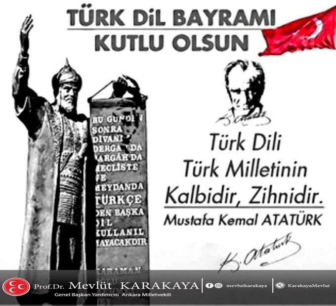 MHP Genel Başkan Yardımcısı Mevlüt Karakaya’dan Türk Dil Bayramı Mesajı