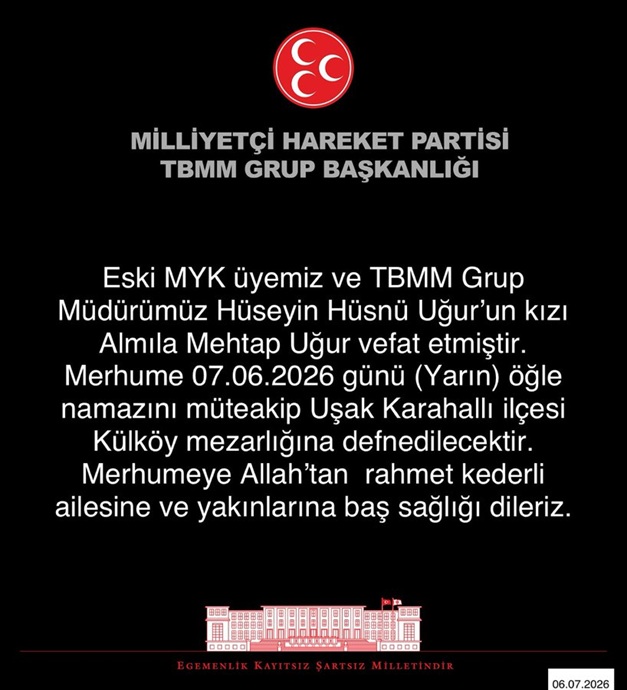 Eski MHP MYK Üyesi Hüseyin Hüsnü Uğur’un Acı Günü