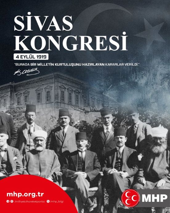 MHP’den Sivas Kongresi’nin 107. Yılında Anlamlı Mesaj